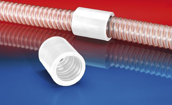 Spiral hose connector for connecting, lengthening or repairing spiral hoses, foodgrade